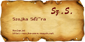 Szojka Sára névjegykártya