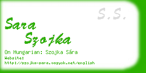 sara szojka business card